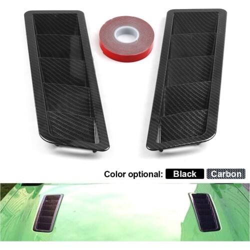 17X5 Inch Universal Car Air intake Scoop Bonnet Hood Vent Louver Cooling Panel Trim Set Matte Black ABS 2PCS