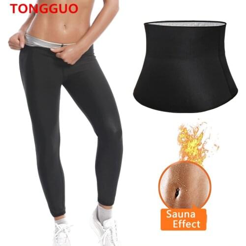 High Quality Women Pants + Body Shaper Thermal Slimming Modeling Belt Trainer Pants Slim Fat Burning Weight Loss Shapewear Sets