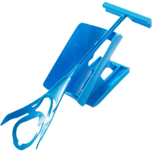 1pc Blue Sock Slider Aid Easy on off Sock Helper Kit Shoe Horn Pain Free No Bending Shoe Horn for Pregnancy Dressing Aids Tools