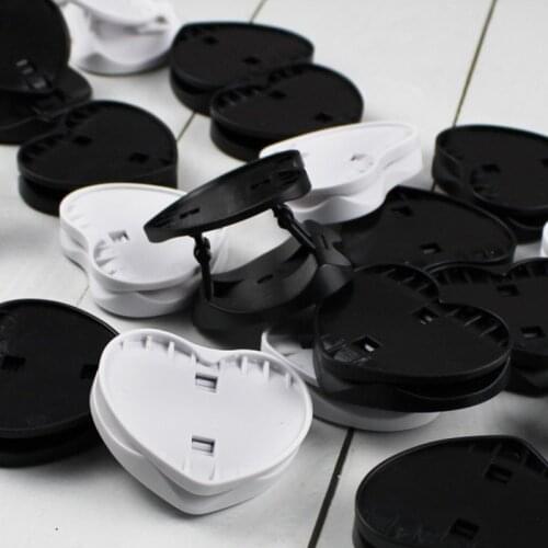 10-100pcs concave heart shape mobile phone holder folding stretch bracket phone finger ring holder with sticker