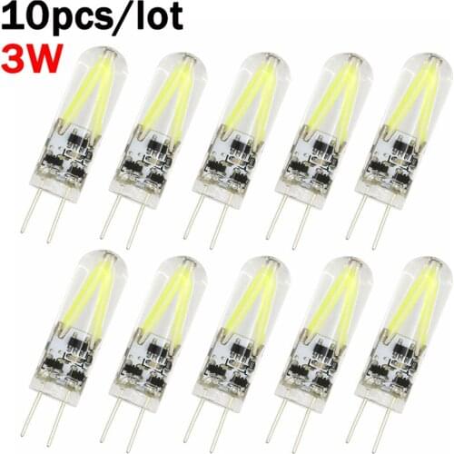 10X Mini G4 LED COB Filament Light Bulbs 3W DC 12V Replace 15W Halogen Lamp Clear Glass Chandelier Spotlight Bombillas Lampara