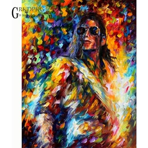 GRKDPKJ 5d diamond painting full drill square diamond embroidery Cross stitch pictures of rhinestones Music superstar Jackson dp