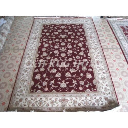 Free shipping 6'X9' 160 Line Hand-knotted Wool and silk Oriental Persian carpet handmade carpet