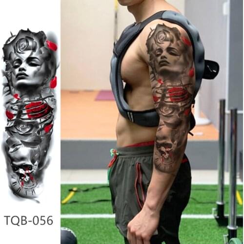 Sticker Large Temporary Tattoo Sticker Female Model Men Full Body Waist Waterproof Fake Tattoo Dark Tattoo Wang Wild Wolf