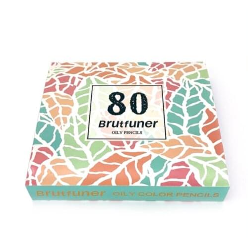 Brutfuner 80 Colors Oil HB Colored Pencils Sketch Bright Colors Non-toxic Color Pencil For Drawing School Student Art Supplies