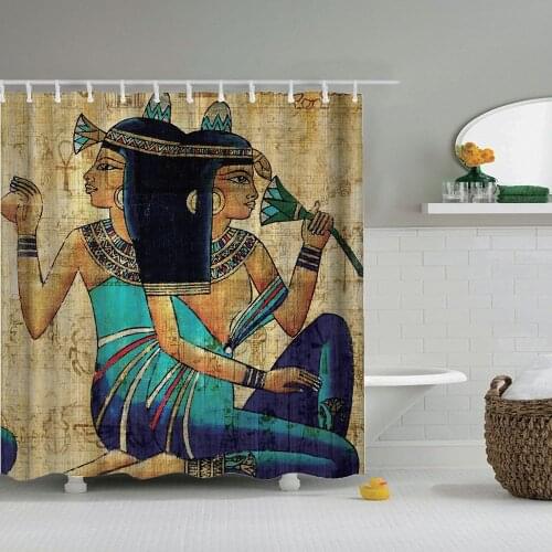 Dafield Ancient Egyptian Art Shower Curtains Mildew Resistant Waterproof Polyester Fabric With Hooks