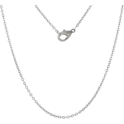 DoreenBeads Copper Cable Chain Necklaces dull silver color Lobster Clasp 43cm(16 7/8"),20PCs