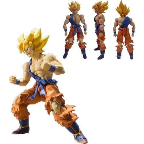 Dragon Ball Son Goku SHF Saiyan Super Warrior Awakening Movable Face Model Figure Childrens Toy Holiday Gift
