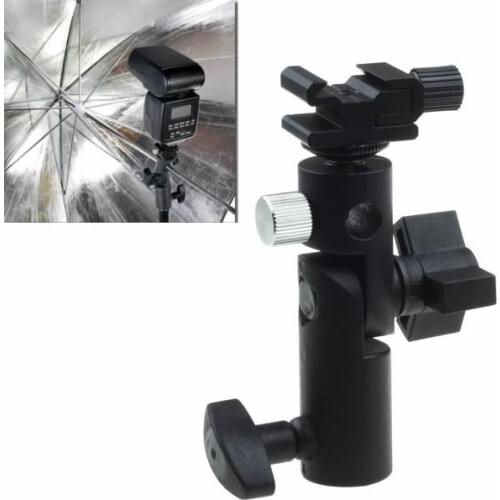 E II Type Flash Hot Shoe Swivel Umbrella Holder Mount Light Stand Bracket Studio