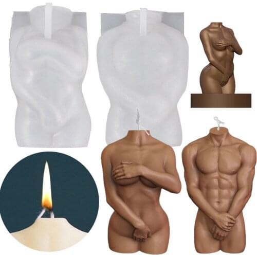 1PC 3D Art Body Candle Mold Fashion Scented Candle Silicone Crystal Resin Molds Perfume Candle Making Wax Mould Desk Ornament