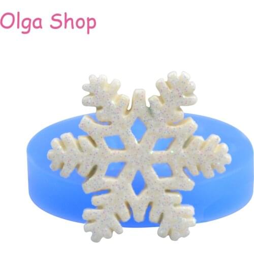 JYL226 25.5mm Christmas Snowflake Silicone Mold - Cupcake Topper Cake Decorating Candy Sugarcraft Resin Polymer Clay Jewelry