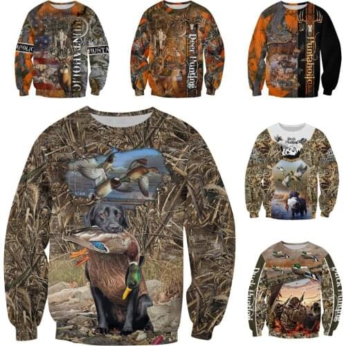 LIASOSO 3D Print Camouflage Sweatshirt Hunting Game Men Women Jungle High Street Field Wild Animal Pullover Harajuku