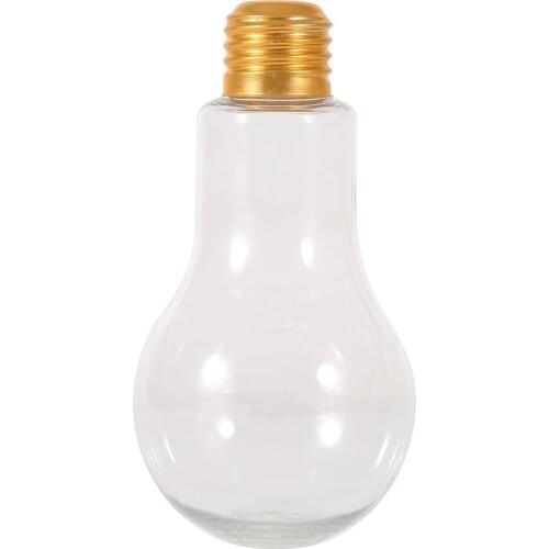 Creative Bulb Water Bottle for Brief Fashion Cute Milk Juice Light Bulb Shape Leak-proof Glass Bottle Party