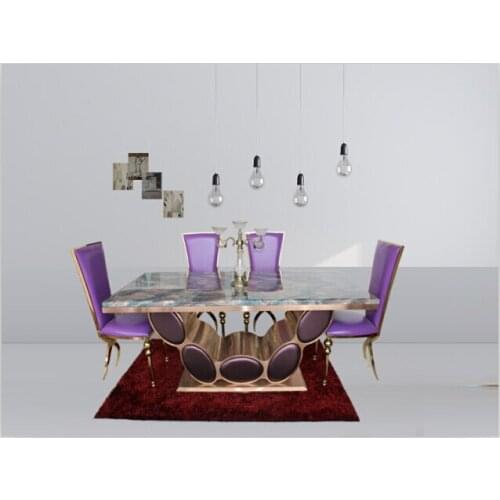 High quality dining set dining table with marble 7 pcs dining table set 6 chairs