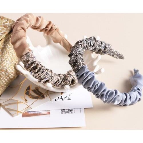 Folds Splice Pattern Women Girls Hair Hoop Hairbands Turban Sweet Headbands Ornament Hair Accessories Fashion for Adult
