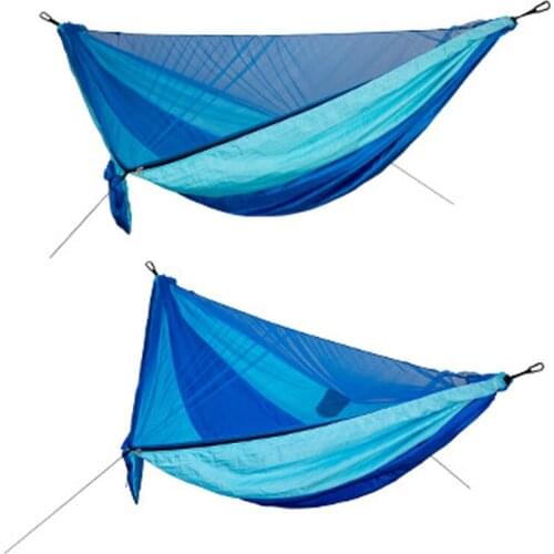 Camping Hammock with Mosquito Net, Portable Nylon Double Hammock with Tree Straps Carabiner for Indoor Outdoor Hiking Travel