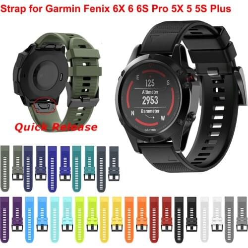 26 20 22mm Watchband For Garmin Fenix 6 6S 6X Pro 5 5X 5S 5S Plus 3HR 935 Silicone Band Fenix6 Fenix5 Watch Easyfit Wrist Strap