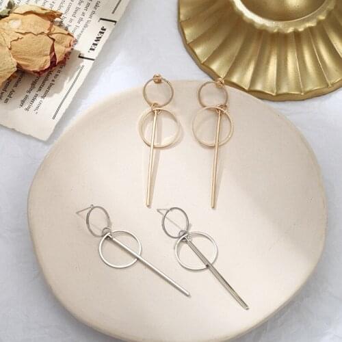 Shamir New Fashion Elegant Geometric Round Circle Hoop Earrings Double Hollow Circle Fashion Earrings For Women Exquisite Gift