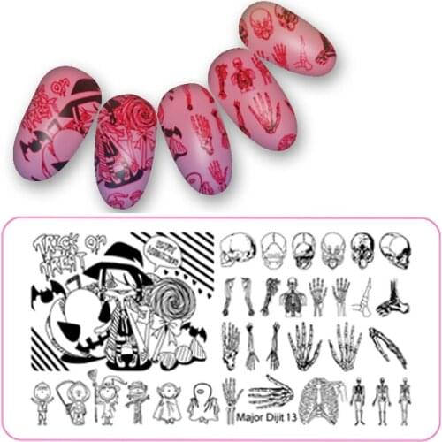 1PC 6.5*12.5cm Nail Art Stamp Template Halloween Pattern Rectangle Nail template Nail Stamping Plate stencil for nails