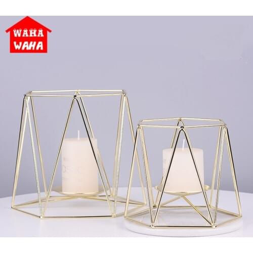 Nordic Golden Candle Holder Rose Gold Wrought Iron Romantic Aroma Candle Holder Simple European Home Decoration Metal Candle Cup