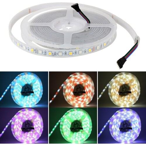 5M RGBW 5050 LED strip Light Waterproof DC12V SMD 60Leds/M 300 LEDS Flexible Bar Light strips RGB + White light free shipping