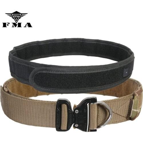 FMA Waist Support D-Ring Riggers Combat Belt 1.75-2inch One-pcs Combat Belt FMA Tactical Gear Hunting Accessories