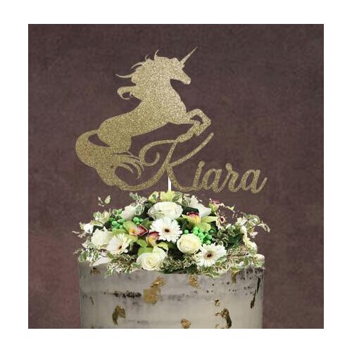Personalized name Unicorn Theme first birthday Cake Toppers baby shower baptism Christening party decorations