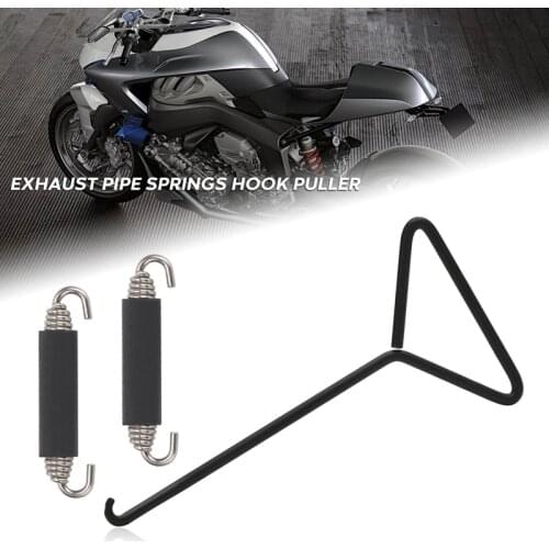 NEW-3PCS Universal Exhaust Pipe Spring Hook and T-Handle with Thicken Lengthen Durable Stainless Steel for Vehicle Motorcycle