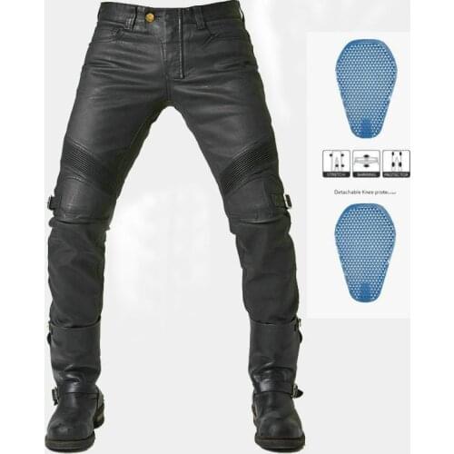 High-quality motorcycle jeans men and women coated leather pants retro locomotive riding pants racing pants protective gear