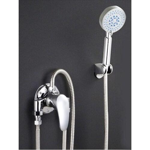 High Quality Brass Bath Faucet Silver Color Bath and Shower Faucet including Hand Shower and Hose