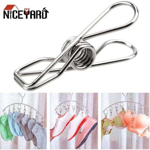 Stainless Steel Clothes Pegs Fixed Clip Sealing Clip Clothing Clamps Multi-function Photo Hanging Clips