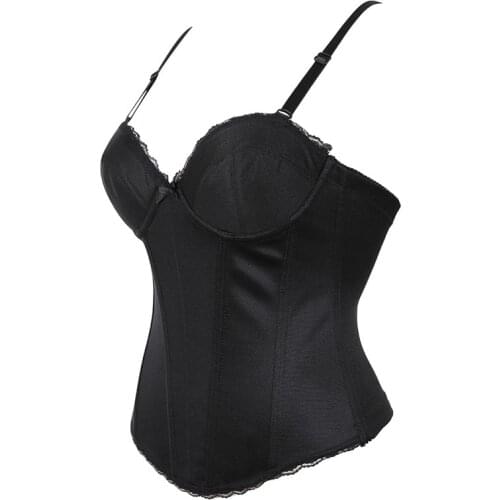 High Quality Adjustable Straps Women Lingerie Cotton Corset with Sponge Half Cup Push Up Bodice Small Bust Design Bustiers Tops