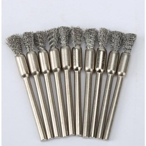 10Pcs 5mm Stainless Steel Wire Brushes Polishing Wheel Brush for Dremel Rotary Tool Polishing Brush Dremel Accessories for Drill