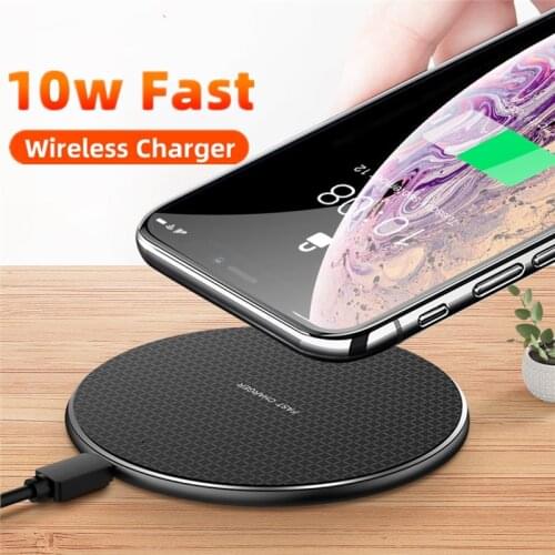 Fast Wireless Charging Pad 10W Qi Wireless Charger For iPhone 11 X/XS Max XR 8 Plus Samsung S9 S10 S9 8 Phone Charger Adapter
