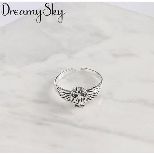 Bohemian Fashion Silver Color Owl Antique Rings For Women Girls Big Finger Ring Bridal Jewelry joyas de plata