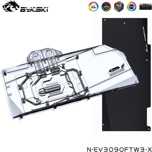 Bykski Watercooler For EVGA RTX 3090/3080 FTW3 ULTRA GAMING With Back Plate ,Full Cover Water Block, N-EV3090FTW3-X