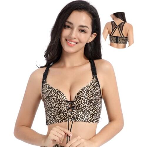 Tie butterfly beauty back bra female big butterfly push high front close bra four-breasted bra line free bra