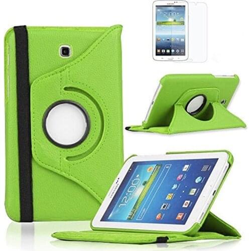 Case For Funda Samsung Galaxy Tab 3 7" SM-T210 T211 P3200 P3210 Cover 360 Rotation Flip Pu Leather Capa Tab3 7.0inch T210 Glass