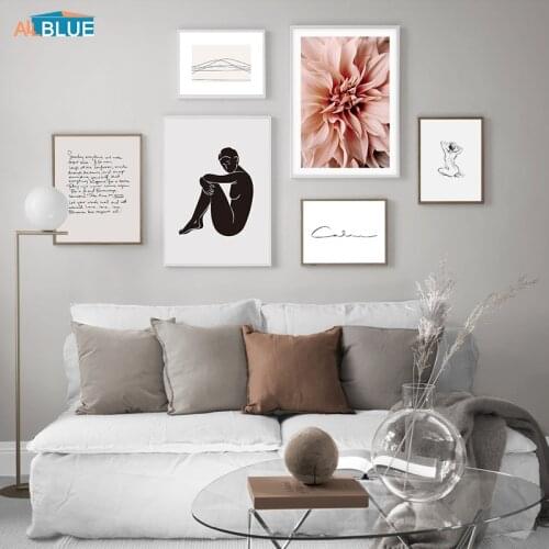 Flower Quote Women Body Canvas Painting Wall Art Posters And Prints Modern Wall Pictures For Living Room Nordic Decoration Home