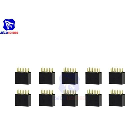 Diymore 10PCS/Lot 2.54mm Pitch 2x4Pin Double Row Straight Connector Female Pin Header Strip PCB Board Socket