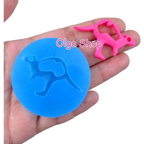 DYL595 44.8mm x 27.3mm Kangaroo Silicone Mold Fondant Cake Decoration Candy Resin Clay Earrings Necklace Craft Soap Candle