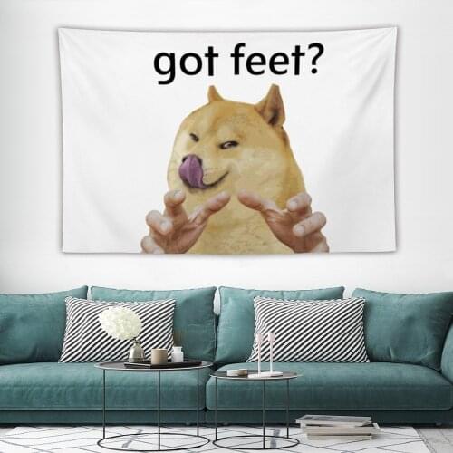 Got Feet Tapestry Funny Meme Tapestry Wall Bedspread Bohemian Home Decor For Living Room