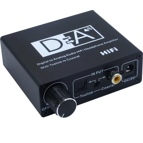 Hifi DAC Amp Digital to Analog Audio Converter RCA 3.5mm Headphone Amplifier Toslink Optical Coaxial Output