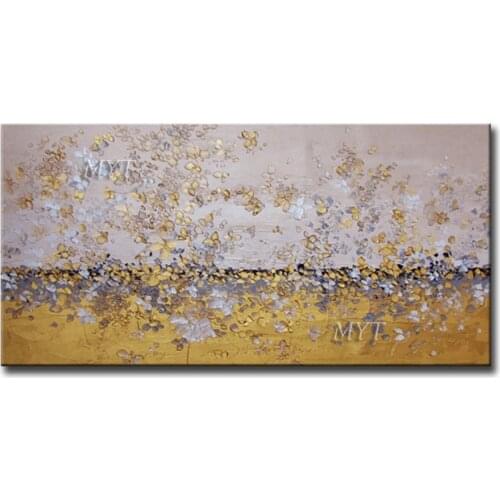 Many Yellow Flowers Fell To The Ground Oil Painting 100% Handpainted Wall Art Home Decor Picture Modern Oil Painting On Canvas