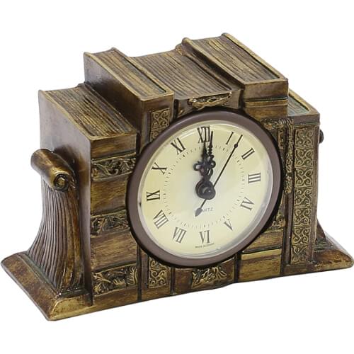 Classic vintage book shape do old desk clock Nostalgic decorative table clock