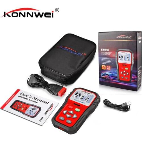 KONNWEI KW818 OBD2 Diagnostic Tool Car OBDII Scan Tool Code Reader OBD EOBD Function Better than MS509 Support Russian Spanish