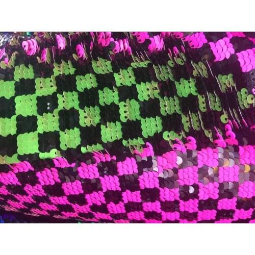 LASUI 1y/lot sequins fabric double colour sequins mesh fabric Glittering for night dress DIY handmade accessroies Q046