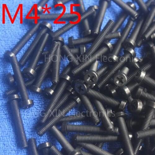 M4*25 Black 25mm 1pcs Round Head nylon Screw plastic bolts brand new RoHS compliant Fasteners Assortment PC/board DIY