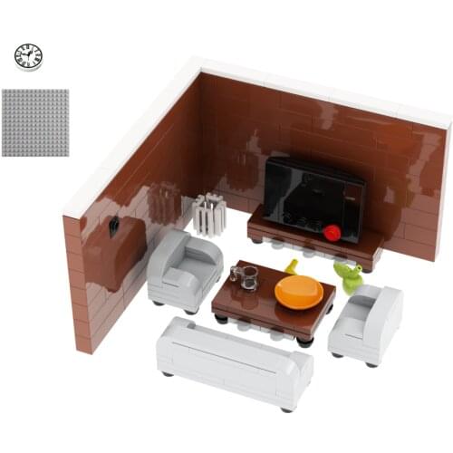 [MOC Hub] Living Room Indoor Learning BedRoom Compatible Major Brand Toys Island Building Block Road Track Classic Collections