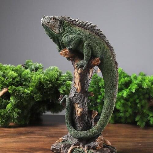 Animal Model Simulation Frill Lizard Chameleon Lizard Figurines, Used For Home Garden Decoration Lizard Box Decoration Toys